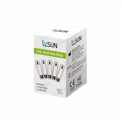 50pcs\/box Δοκιμή αίματος δοκιμών ουρικού οξέος λωρίδες δοκιμών ουρικού οξέος αναλυτών αναλυτών